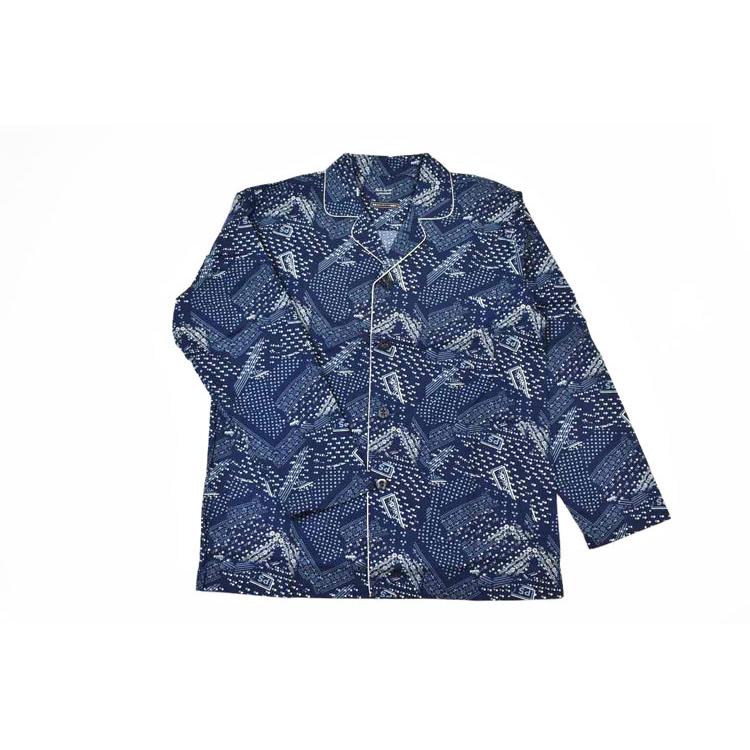 パジャマ メンズ ポールスミス バンダナ Bandana プリント 長袖 ロングパンツ 前開き 上下 セット ホームウェア M L LL 紺 ネイビー プレゼント ギフト 父の日