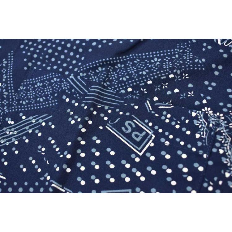パジャマ メンズ ポールスミス バンダナ Bandana プリント 長袖 ロングパンツ 前開き 上下 セット ホームウェア M L LL 紺 ネイビー プレゼント ギフト 父の日