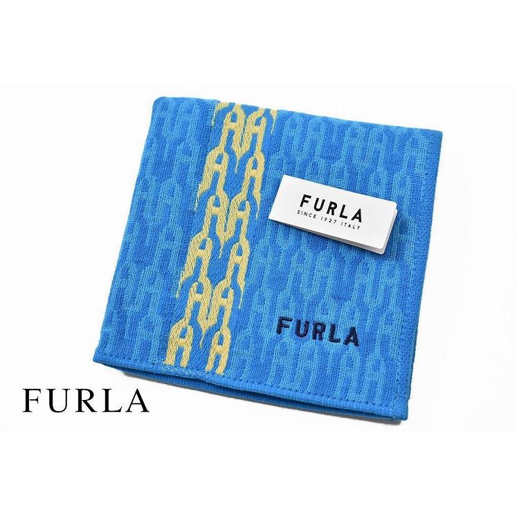 メンズ タオルハンカチ ハンカチ フルラ 1枚 ブランド ブルー イエロー ロゴ 男性 紳士 ハンドタオル カタログギフトも