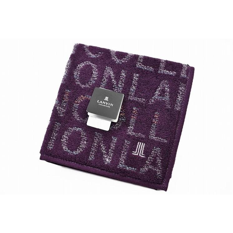 ランバン コレクション タオルハンカチ ハンカチ 1枚 メンズ ブランド パープル ロゴ 刺繍 男性 紳士 ハンドタオル セール特別価格