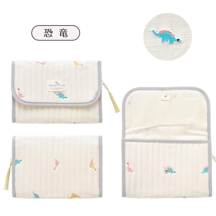 母子手帳ケース イブルキルティング マルチケース ジャバラ 刺繍