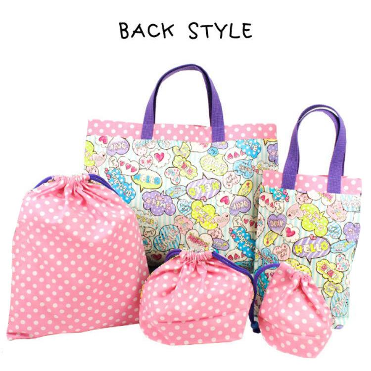 入園入学 5点セット レッスンバッグ シューズバッグ 巾着袋 SMILE