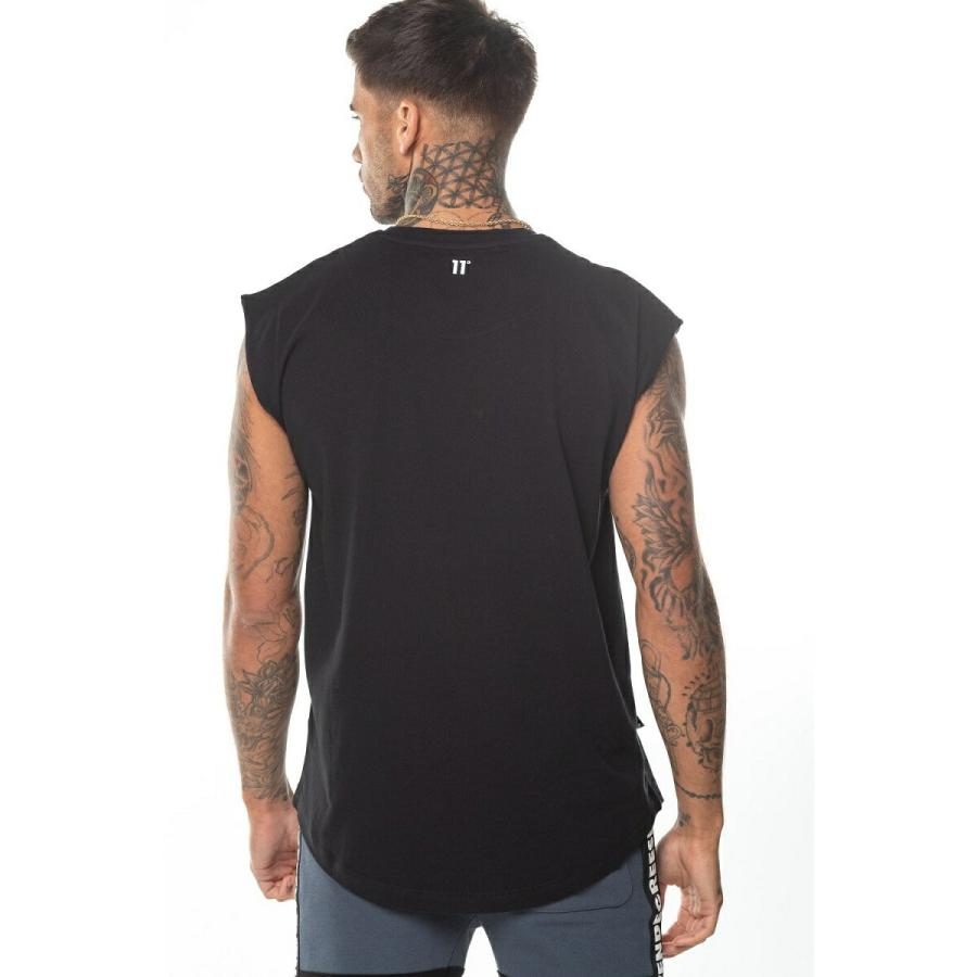 イレブンディグリーズ タンクトップ 11Degrees Core Cut Off Sleeve TShirt スリーブレスTシャツ ブラック