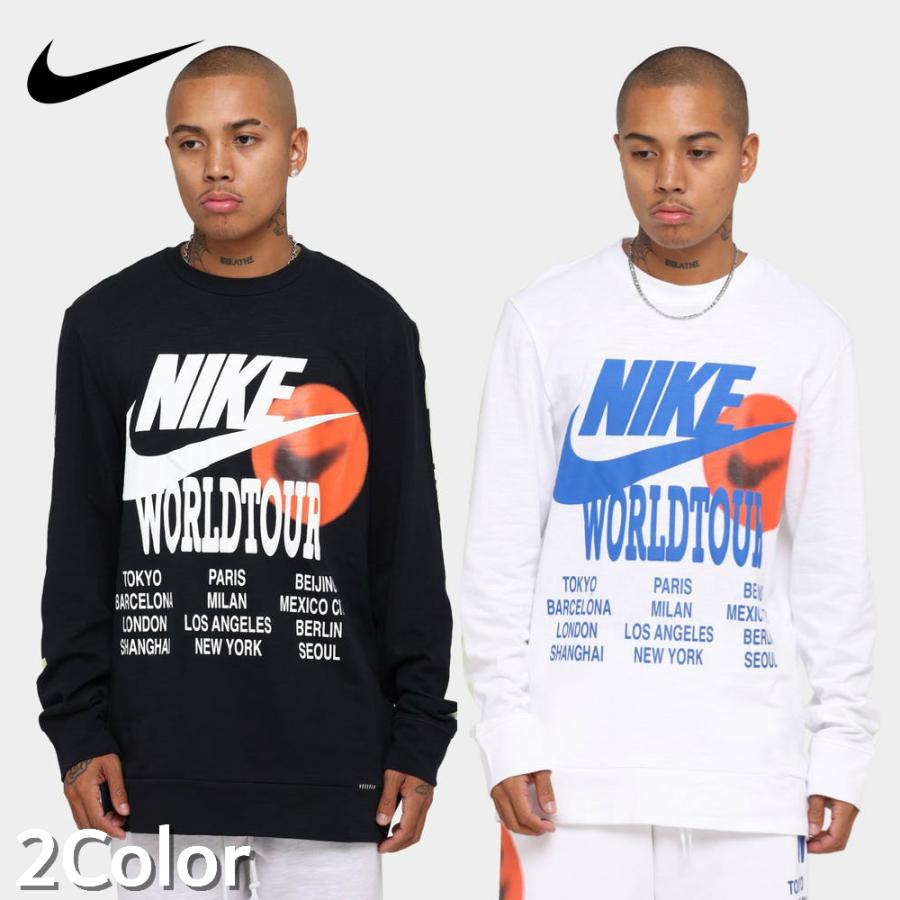 ナイキ Nike ロンt ワールドツアー Tシャツ 長袖 Long Sleeve T Shirt World Tour ブラック 黒 ホワイト 白 スウェット 人気 袖プリント トップス メンズ ユニセ S S Shop 通販 Yahoo ショッピング