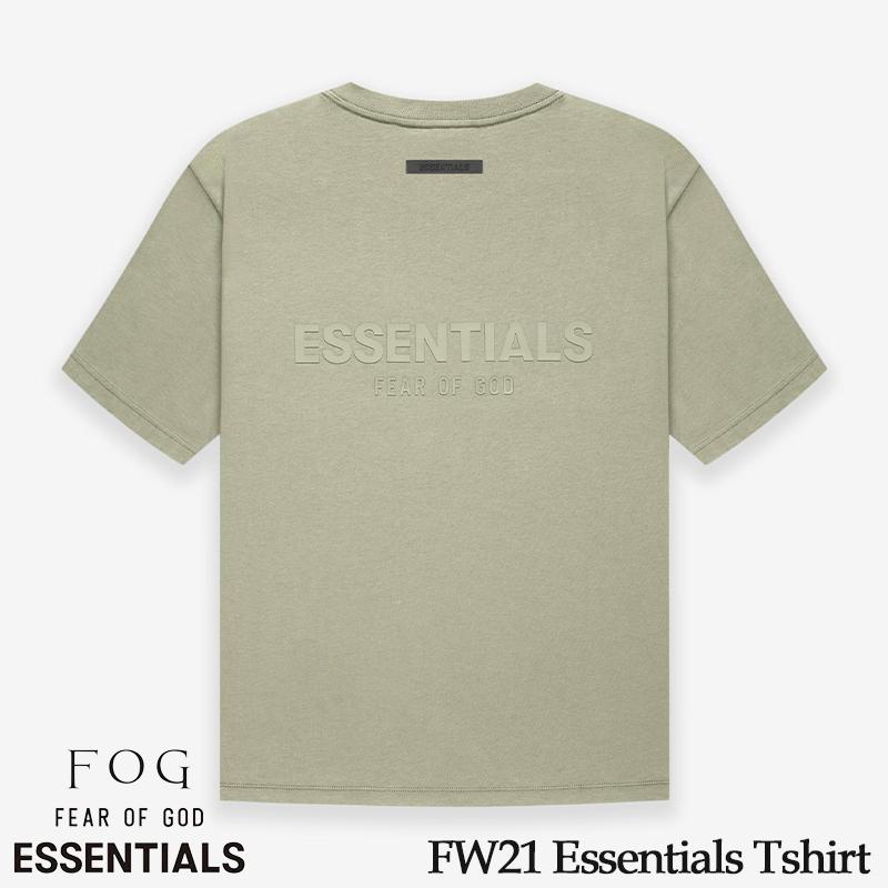 フィアオブゴッド エッセンシャルズ FOG Fear Of God ロゴ T シャツ 半袖 トップス FW21 Essentials グリーン