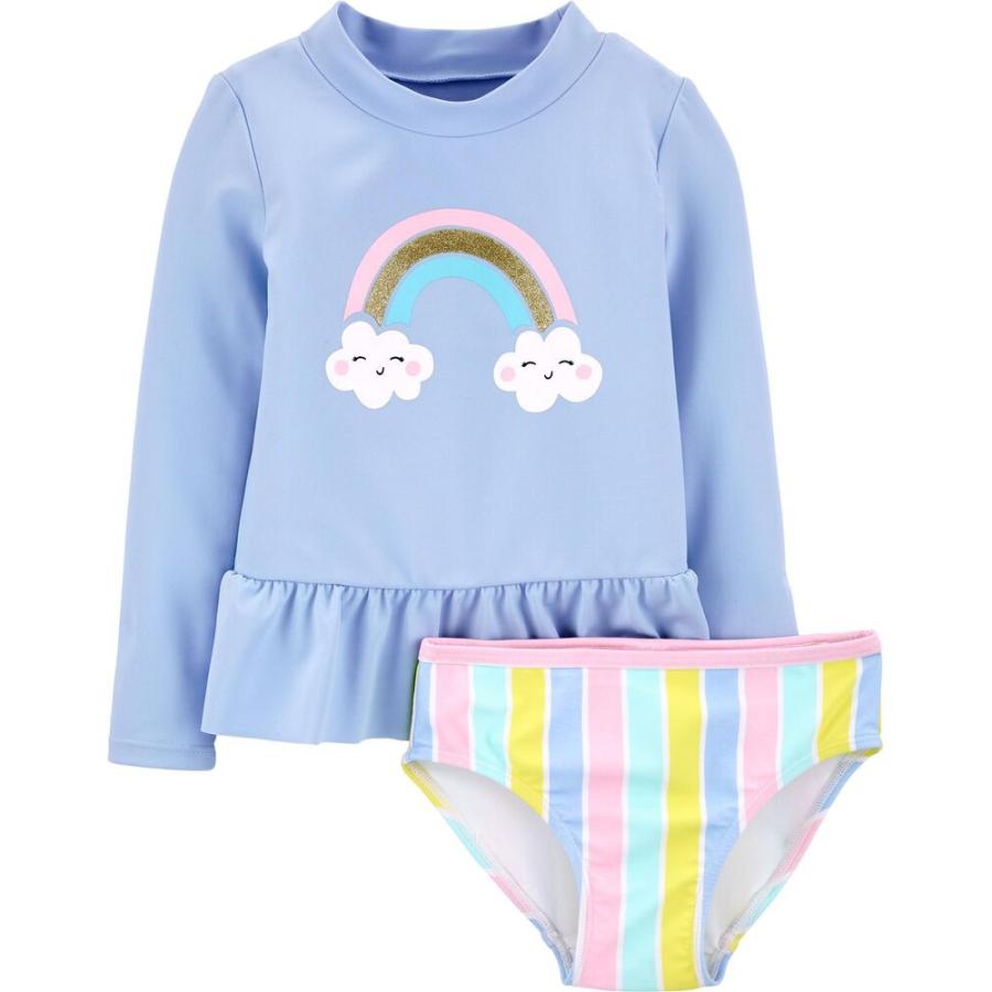 Carter S カーターズ ブルー レインボー ラッシュガード 2点セット ベビー服 夏服 スイムウェア 水着 女の子 プール 水遊び 1h S S Shop 通販 Yahoo ショッピング