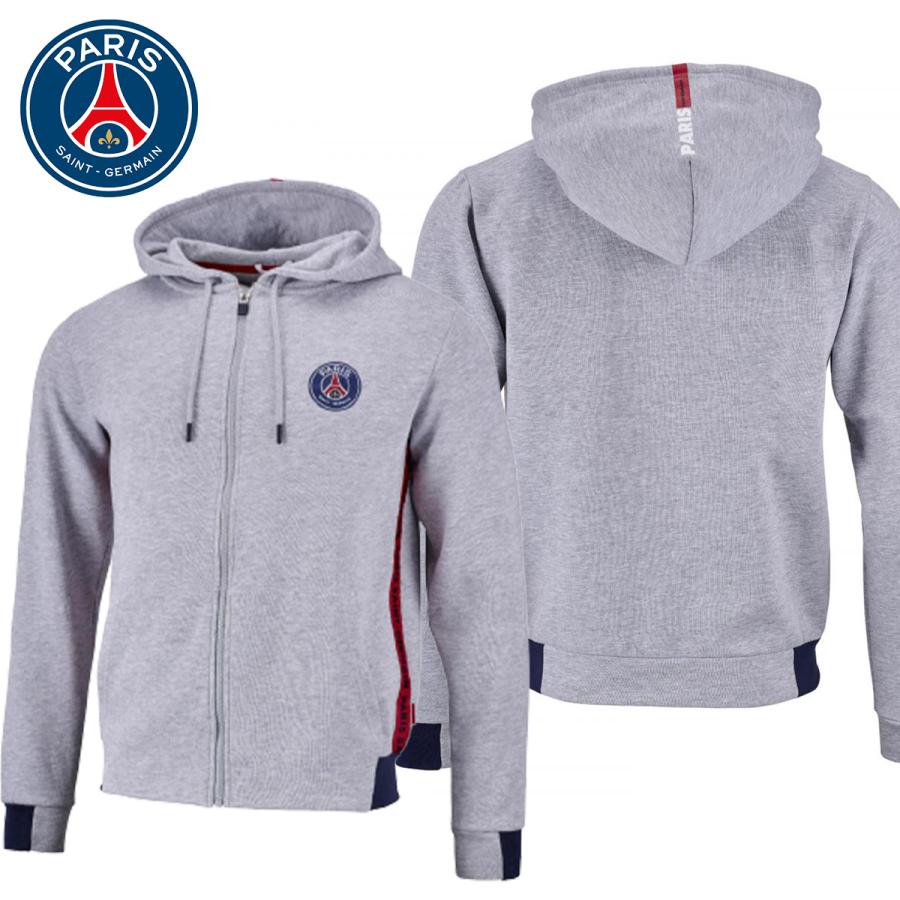 パリサンジェルマン Psg ロゴストライプフード付きパーカー フーディ テープド ジップパーカー ユニセックス ナイキ ジョーダン 正規品 衣類 ディスカウント