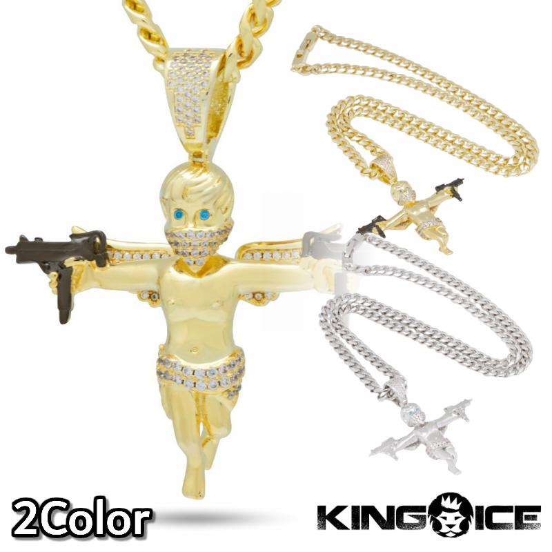 大人気新品 Uzi Dual チェーン ネックレス キングアイス Ice King レビューを書いて送料無料 Angel 人気 アクセサリー メンズ シルバー 金 14kゴールド Necklace メンズアクセサリー