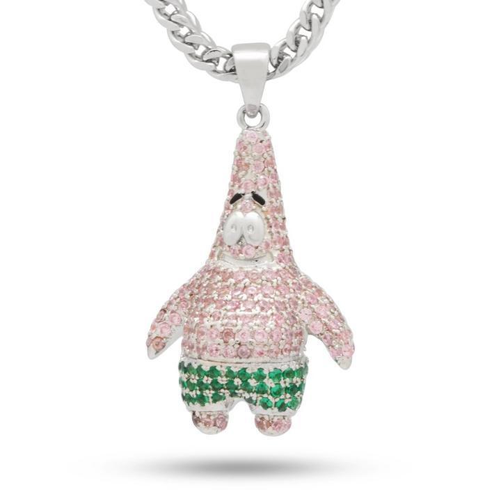 KING ICE キングアイス ネックレス チェーン SPONGEBOB X KING ICE - ICED PATRICK NECKLACE  14kゴールド 金 WHITEGOLD 人気[アクセサリー]