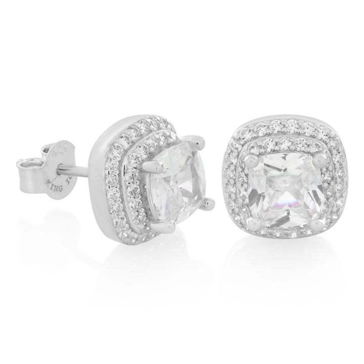 KING ICE キングアイス ピアス 両耳 10MM HALO CUSHION-CUT STUD