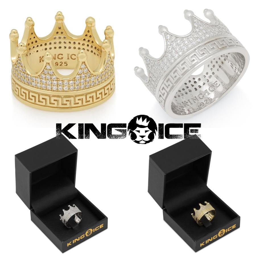 KING ICE キングアイス 指輪 リング CROWN RING 14kゴールド 金 WHITE GOLD メンズ ブランド 人気