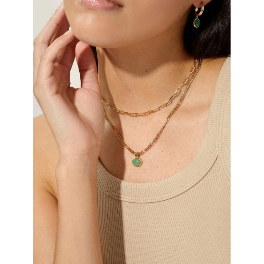 安価 ワタナベ プレゼント 誕生日 アクサセリー 低刺激性 金 ゴールド Bundle Statement Stone 14k 2点セット ピアス ネックレス アナルイサ Luisa Ana ギフト お祝い 贈り物 ネックレス ペンダント