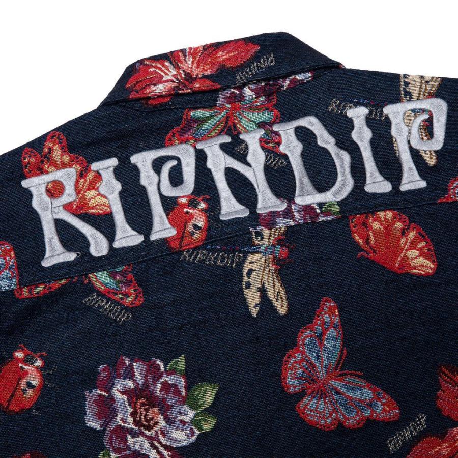 リップンディップ RIPNDIP デニムジャケット Monarch Butterfly Jacket ブラック ジージャン トップス アウター スケーター ストリート メンズ レディース Rip N リップンディップ RIPNDIP Butterfly ストリート