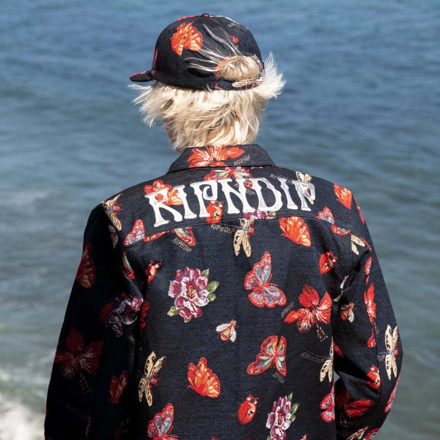 リップンディップ RIPNDIP デニムジャケット Monarch Butterfly Jacket ブラック ジージャン トップス アウター スケーター ストリート メンズ レディース Rip N リップンディップ RIPNDIP Butterfly ストリート
