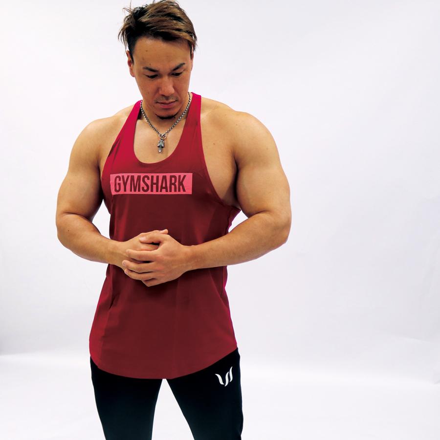 ジムシャーク Gymshark タンクトップ スリーブレス Tシャツ BLOCK STRINGERタンクトップ メンズ フィットネス トレーニング  筋トレ ジム ウエア スポーツウェア