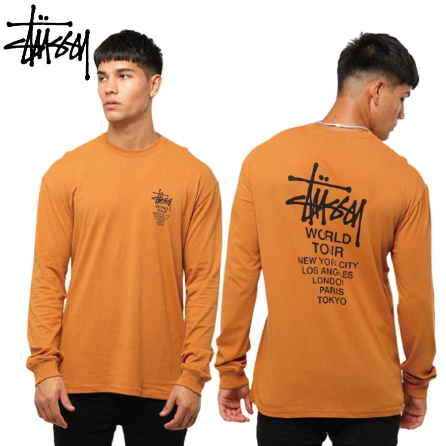Stussy ステューシー Tシャツ Tour Ls T Shirt ストリート系 オレンジ ロゴ メンズ レディース ユニセックス 正規品 衣類 S S Shop 通販 Yahoo ショッピング