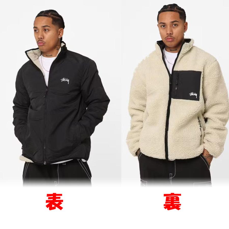 Stussy ボア ジャケット リバーシブル ステューシー アウター Ball Fleece Reversible Jacket ハイネック メンズ  ユニセックス 正規品[衣類]