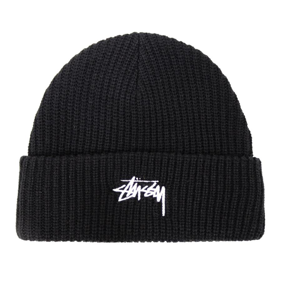 65%OFF【送料無料】 Stussy ステューシー ニット帽 ビーニー ニットキャップ ブラック 黒