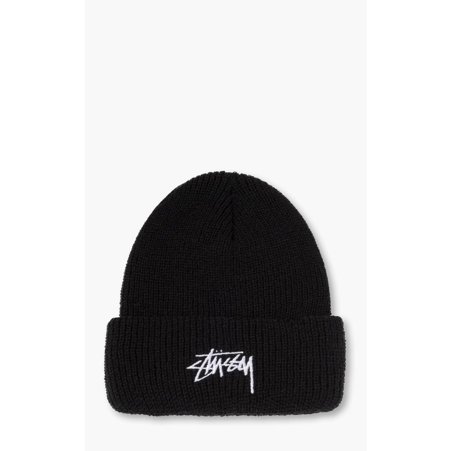 Stussy ビーニー ステューシー ニット帽 ユニセックス Stock Cuff Beanie ブラック 黒 ロゴ キャップ アクセサリー メンズ  正規品 ST796004 [帽子]