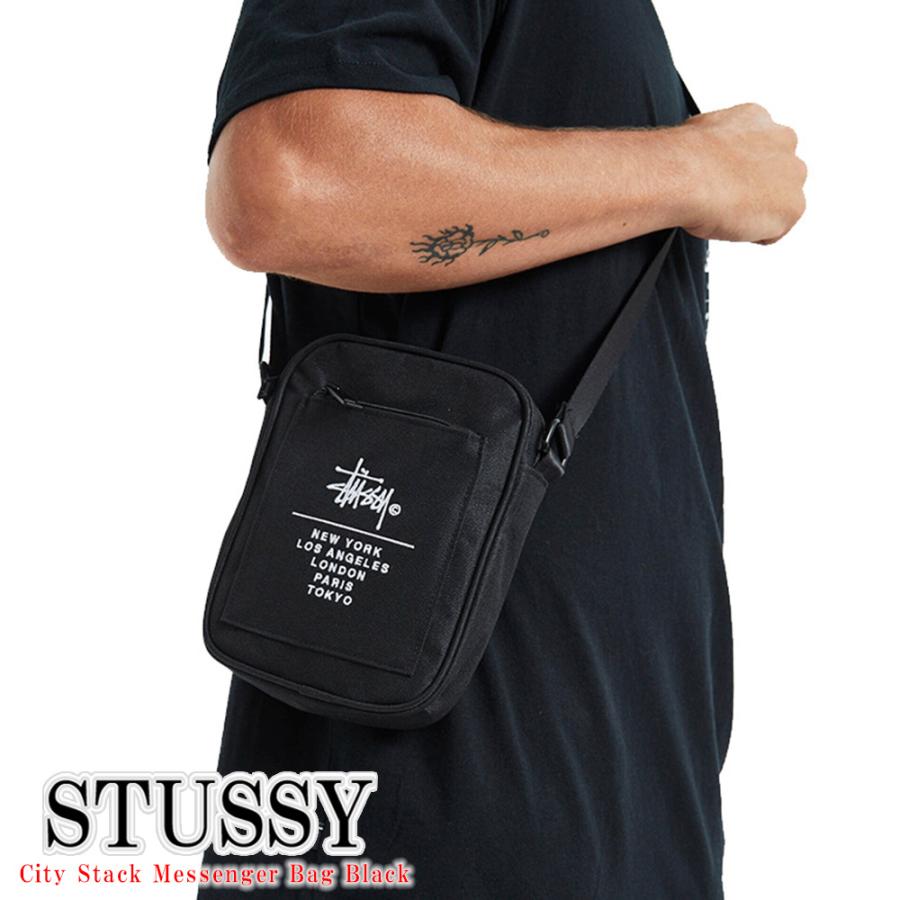 Stussy バッグ ステューシー City Stack Messenger Bag Black 