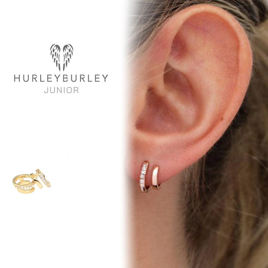 HURLEY BURLEY ハーレーバーリー ピアス 1個 右耳用 PULL DOUBLE HUGGIE HOOP EARRINGS 低刺激性