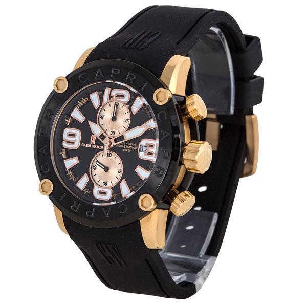 CAPRI WATCH カプリウォッチ Chrono Rocks Black Rose Gold Art. 5185