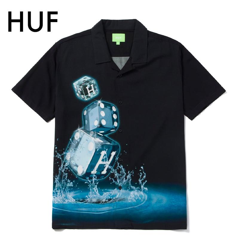 ハフ シャツ HUF リゾートシャツ 半袖 DICE WOVEN TOP 柄シャツ 開襟 