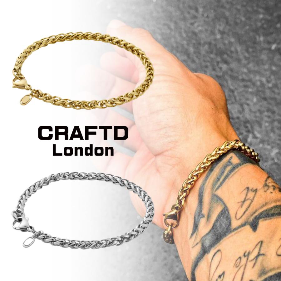 CRAFTD London クラフトロンドン WHEAT BRACELET 5MM ブレスレット ゴールド シルバー メンズ 18kゴールド