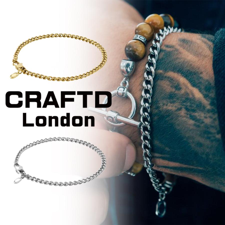 CRAFTD London クラフトロンドン CUBAN BRACELET 4MM ブレスレット ゴールド シルバー メンズ 18kゴールド