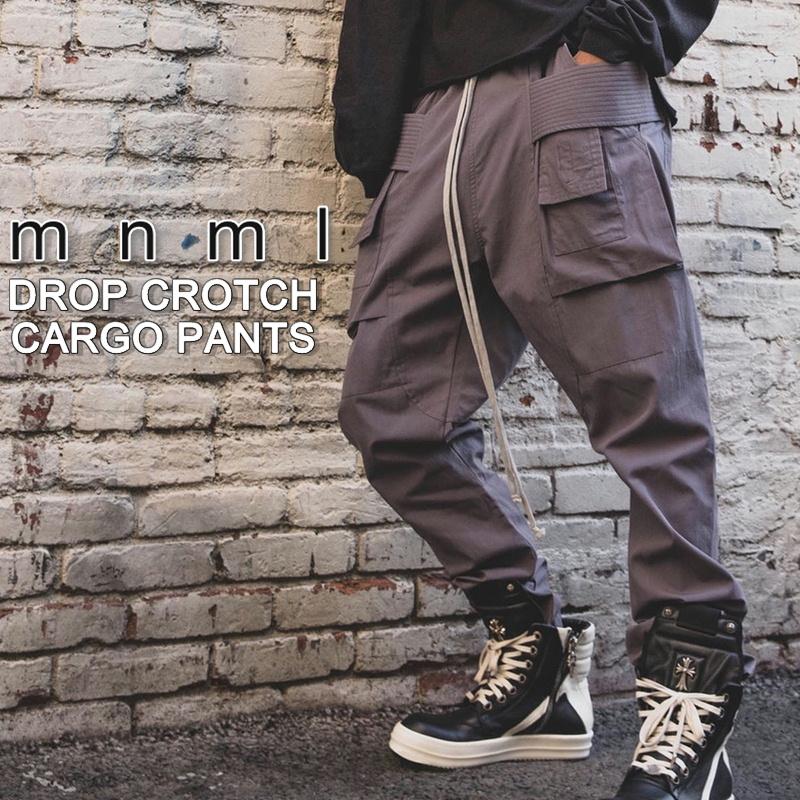 Mnml ミニマル カーゴパンツ Drop Crotch Cargo Pants チャコールグレーー Mnml 韓国 ファッション ストレッチ メンズ 衣類 人気ブランドを