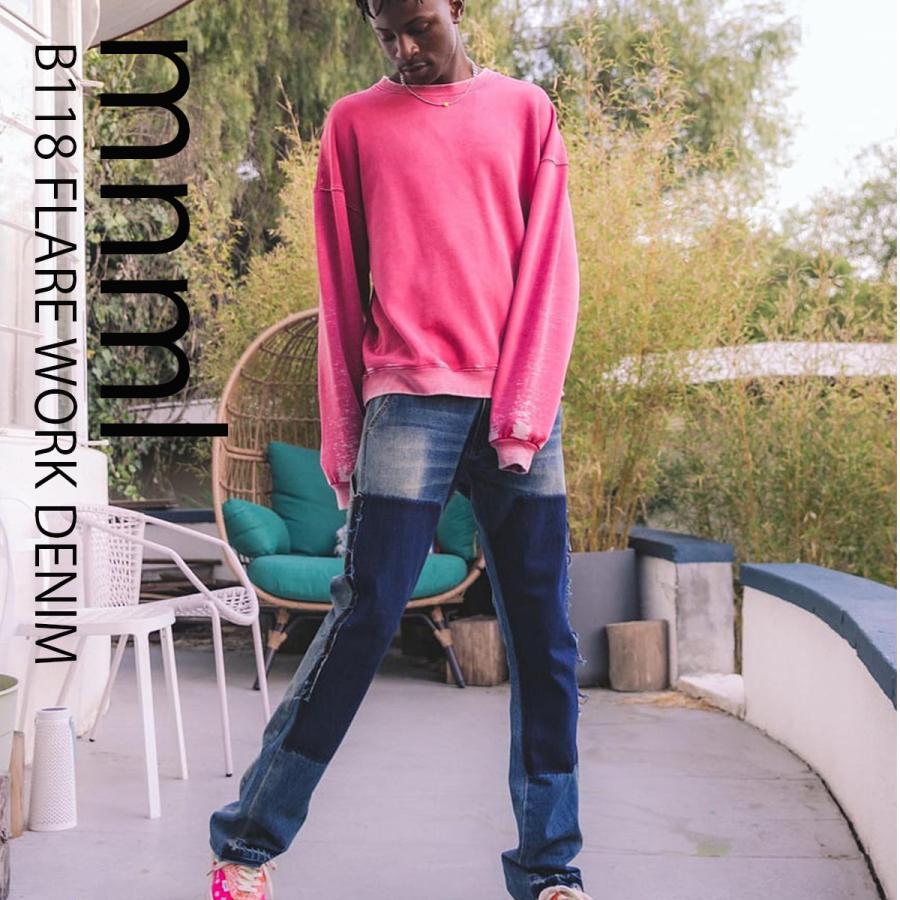 Mnml ミニマル デニム パンツ B118 Flare Work Denim Blue 韓国 ファッション ストレッチ メンズ 衣類 S S Shop 通販 Yahoo ショッピング