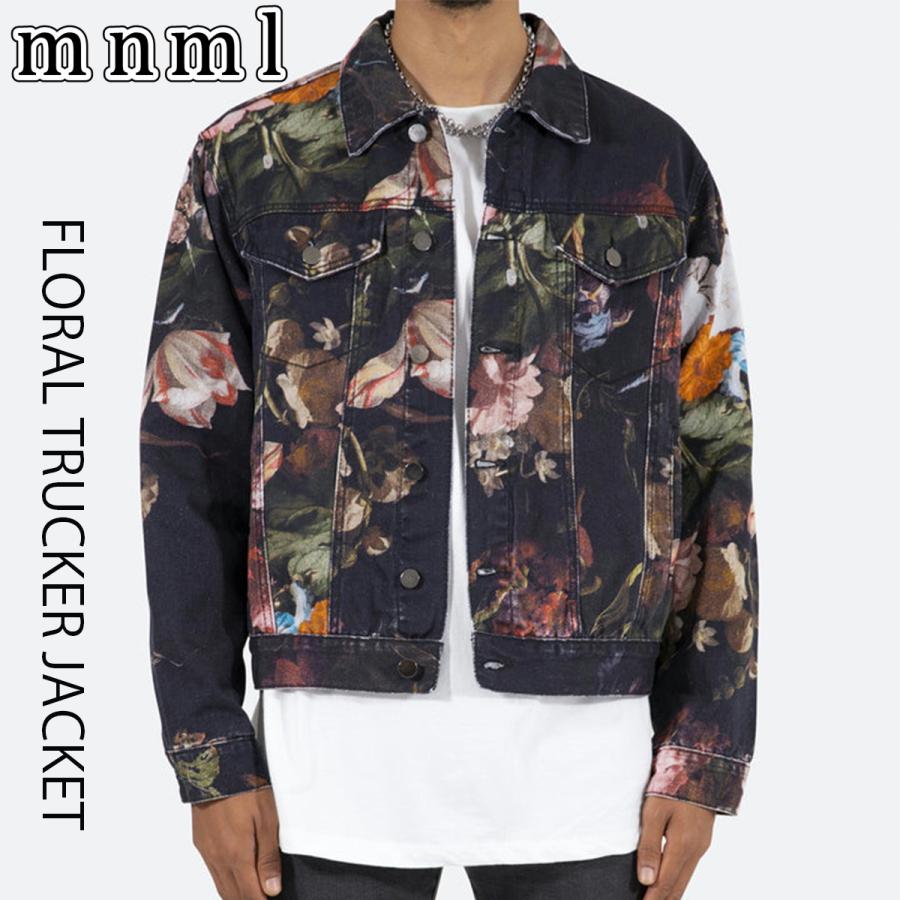 Mnml ミニマル Floral Trucker Jacket デニム Mnml 韓国 ファッション メンズ レディース 衣類 S S Shop 通販 Yahoo ショッピング