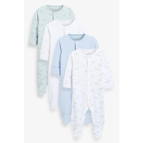 ネクスト ベビー NEXT ブルー スリープウェア 4枚パック スリープスーツ カバーオール ロンパース 長袖 ベビー服 男の子 プレゼント 出産祝い 退院着 ギフト 新|ssshop|02