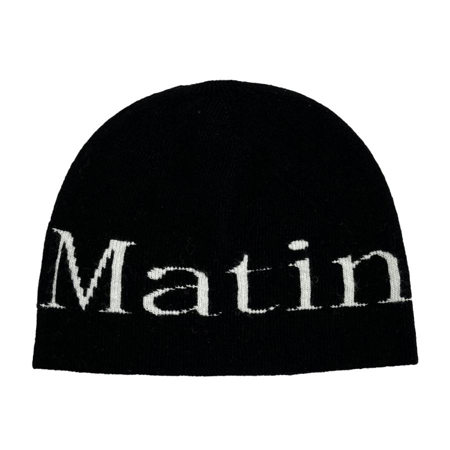 Matin Kim ニット帽 マーティンキム LOGO JACQUARD ショート ビーニー 