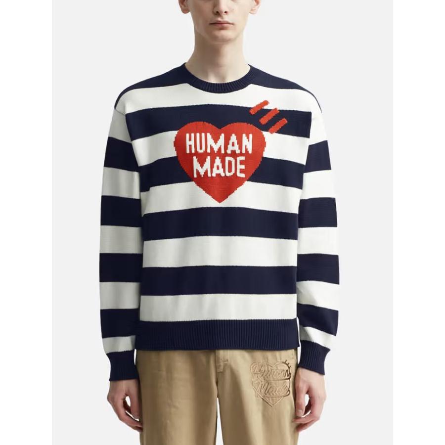 HUMAN MADE ニット ヒューマンメイド STRIPED HEART KNIT SWEATER 長袖