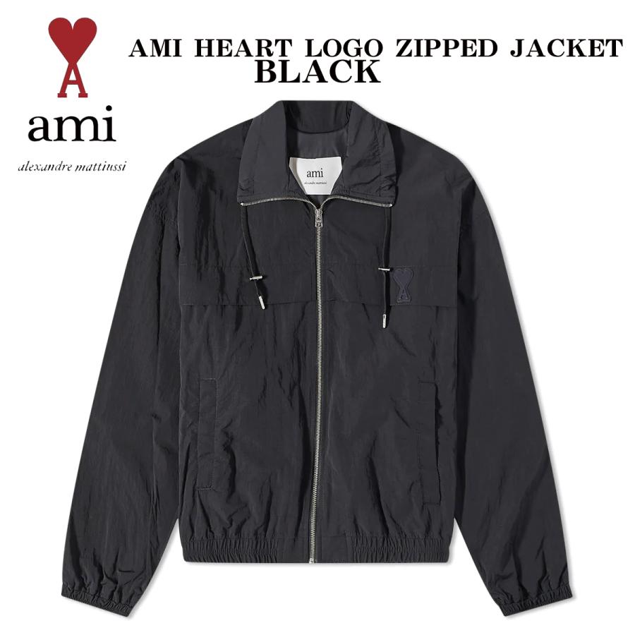 AMI Paris アミ パリス ジップ ナイロン ジャケット AMI HEART LOGO 
