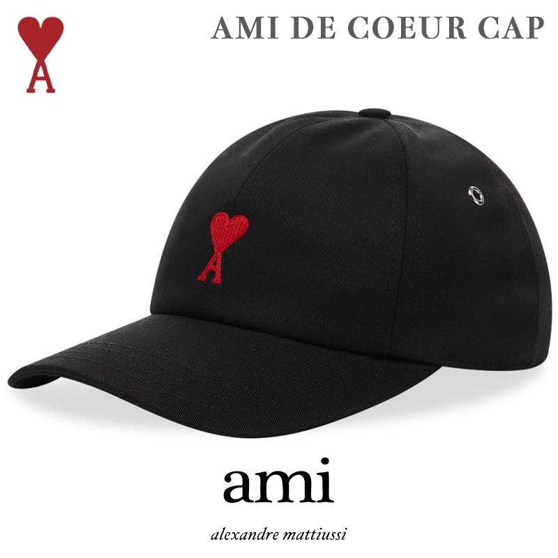 AMI Paris 帽子 アミ パリス AMI DE COEUR キャップ ブラック AMI 