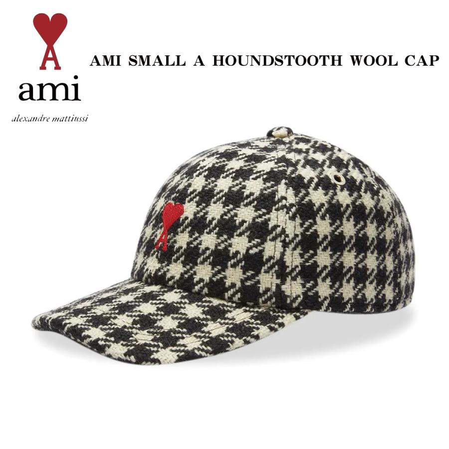AMI Paris 帽子 アミ パリス AMI SMALL A HOUNDSTOOTH WOOL CAP 