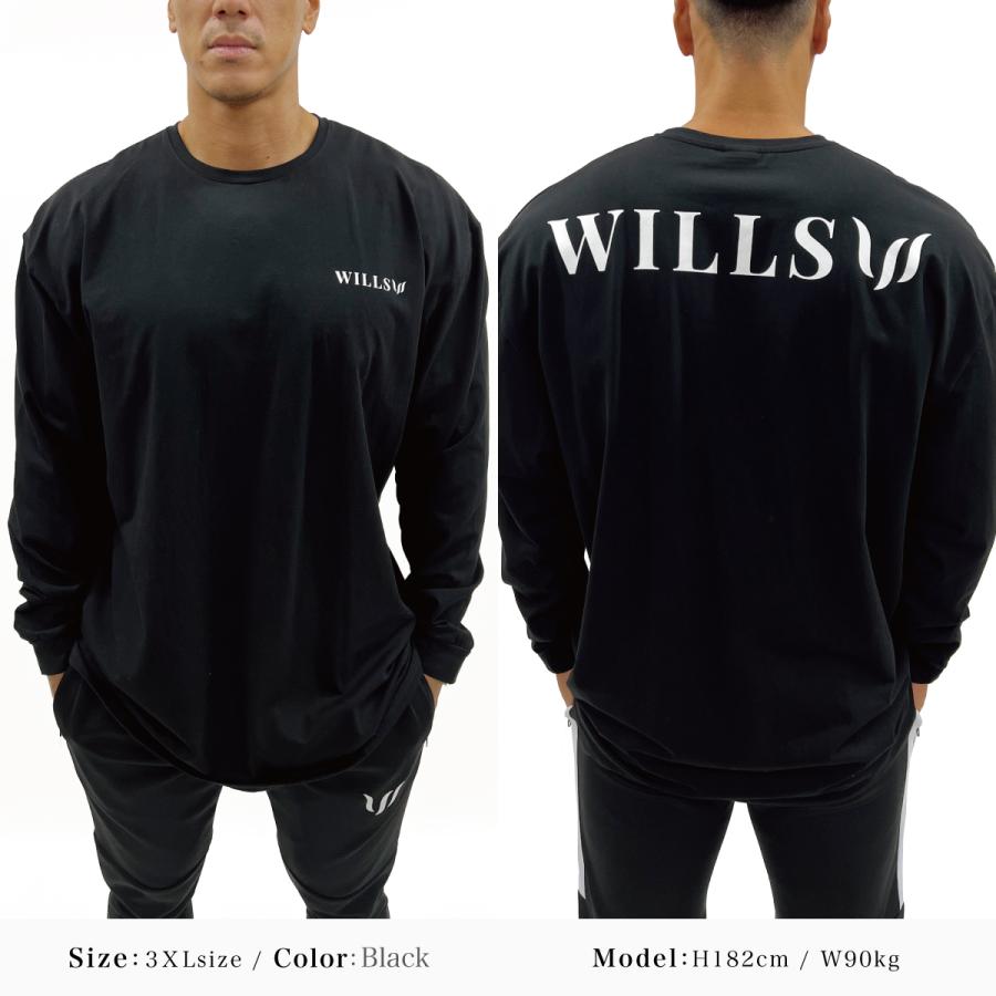 Tシャツ メンズ 長袖 オーバーサイズ ロンT ロングスリーブ ビックシルエット WILLS FITNESS ウィルズ フィットネス ユ00582｜ssshop｜09