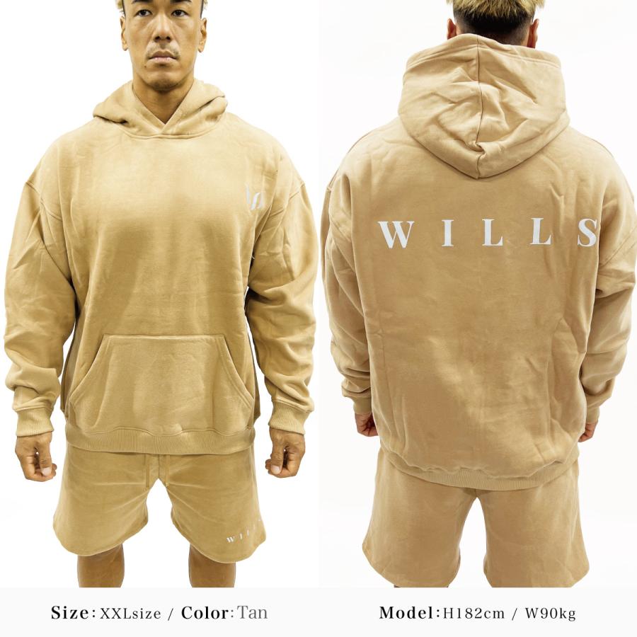 パーカー メンズ オーバーサイズ ESSENTIALS HOODIE プルオーバー バックプリント リフレクト 反射 筋トレ WILLS ユ00572｜ssshop｜11