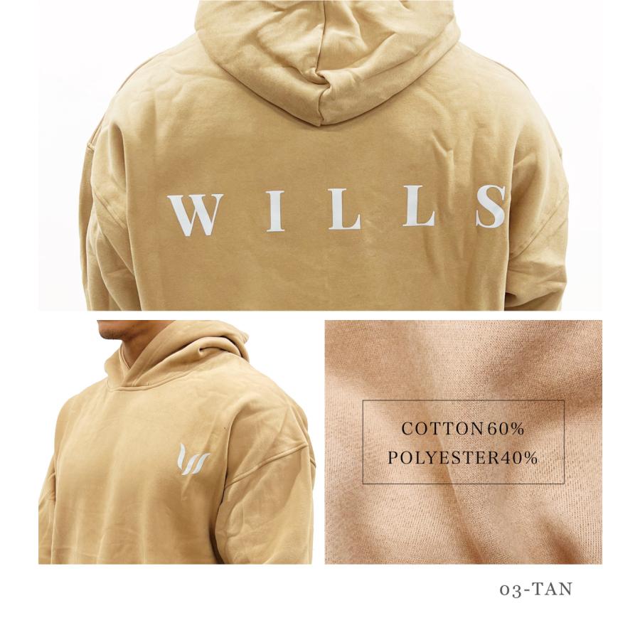 パーカー メンズ オーバーサイズ ESSENTIALS HOODIE プルオーバー バックプリント リフレクト 反射 筋トレ WILLS ユ00572｜ssshop｜14