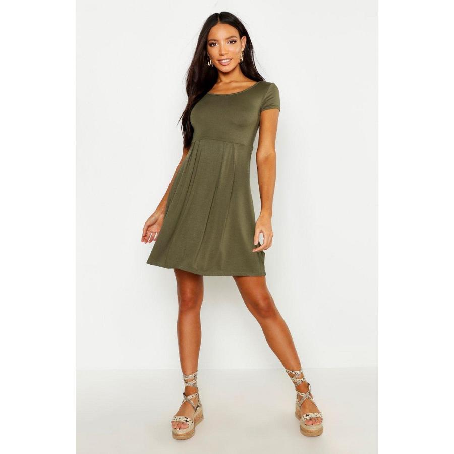 ブーフー boohoo Jersey Cap Sleeve Skater Dress スケーター パーティ ドレス キャップスリーブ フィット