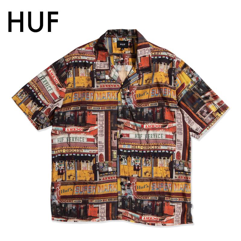 L ハフ 開襟 半袖 シャツ worldwide HUF