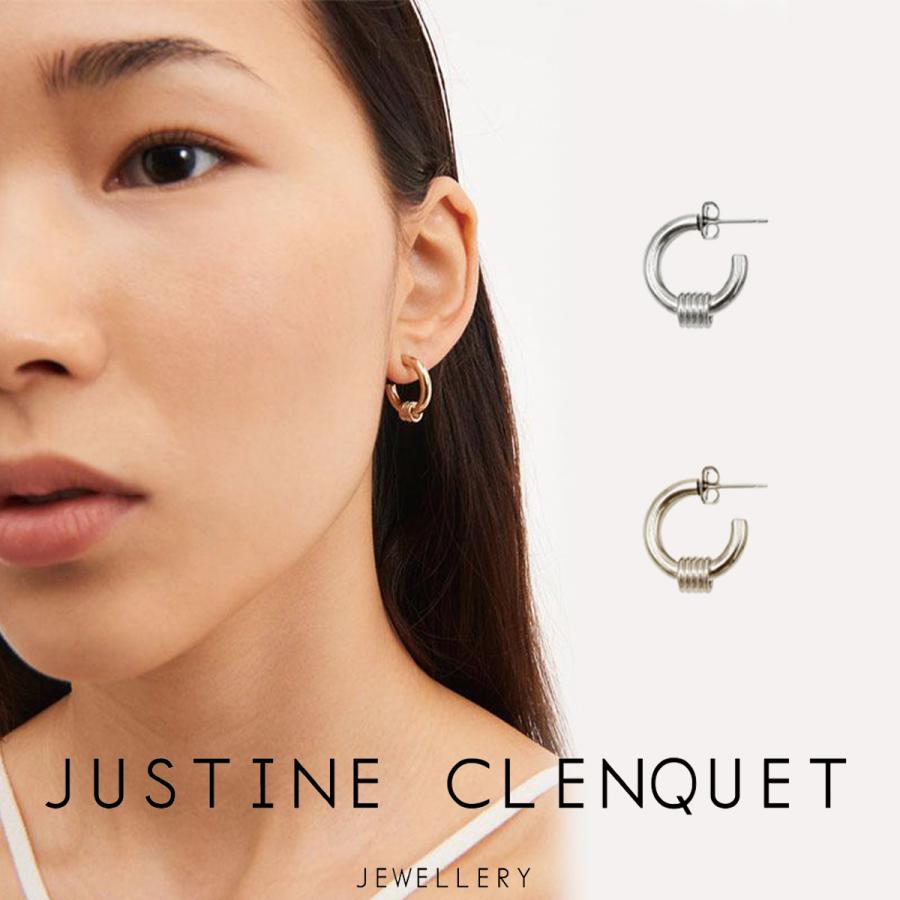 ジュスティーヌクランケ Justine Clenquet Carrie palladium earrings 