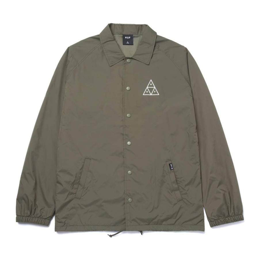 ハフ HUF コーチジャケット アウター ESSENTIALS TT COACHES JACKET ブラック オリーブ トップス ロゴ