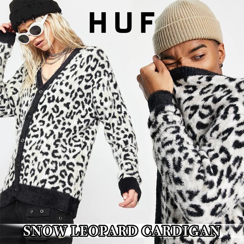 ハフ カーディガン HUF SNOW LEOPARD CARDIGAN ホワイト ヒョウ柄