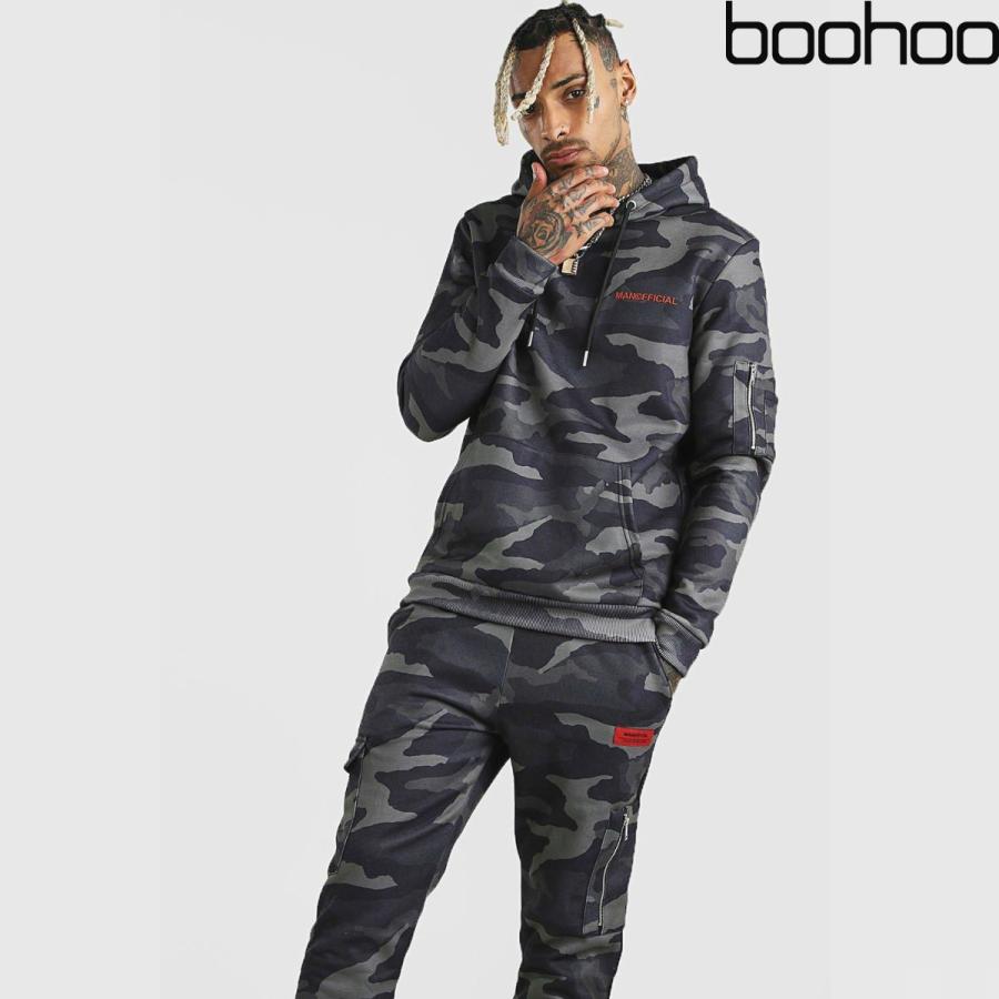 all over man printed hooded tracksuit