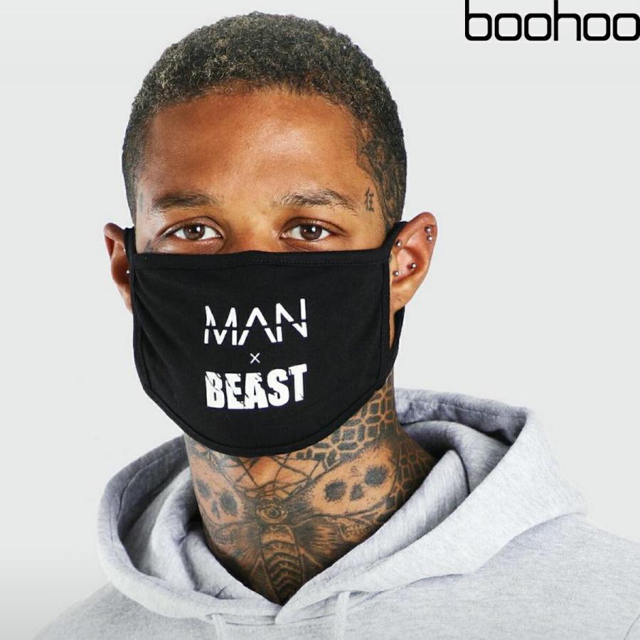 ブーフー Boohoo 布マスク Man X Beast Fashion Mask Black ブラック 黒 マスク ファッションマスク 洗える ロゴ 布 大人用 男女兼用 おしゃれ かっこいい アク Mzz S S Shop 通販 Yahoo ショッピング