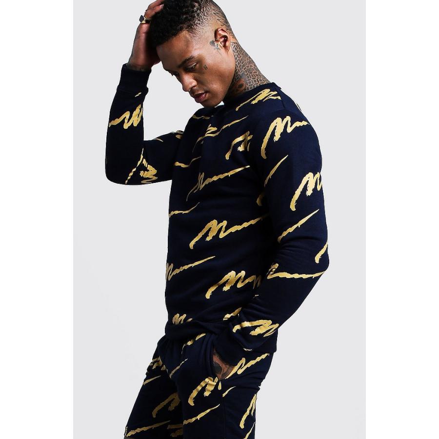 all over man print sweater short tracksuit