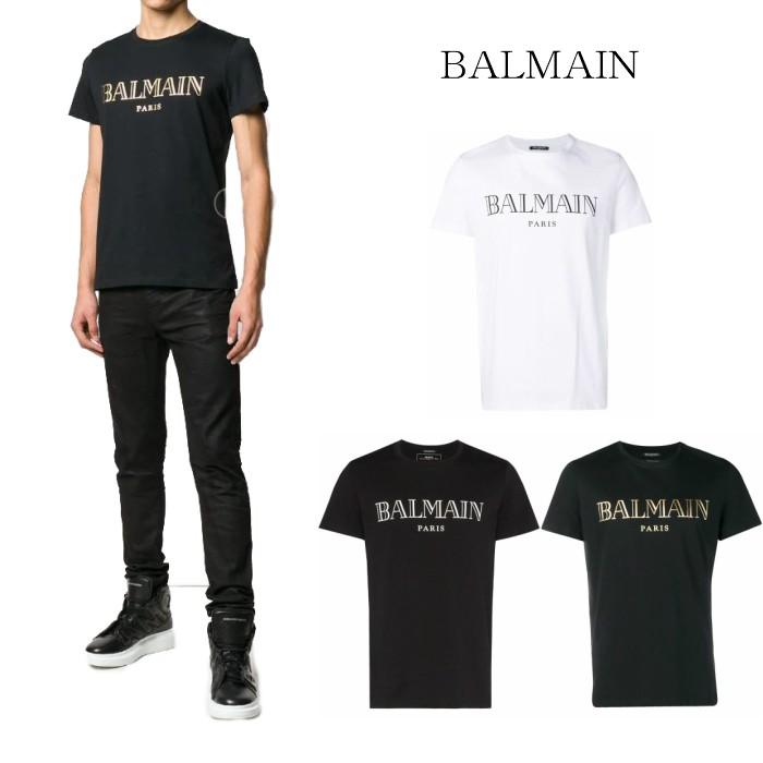 BALMAIN HOMME バルマン オム Tシャツ TSHIRT BLANC PRINT 半袖 Tシャツ メンズ RH01601I312[衣類]｜ssshop